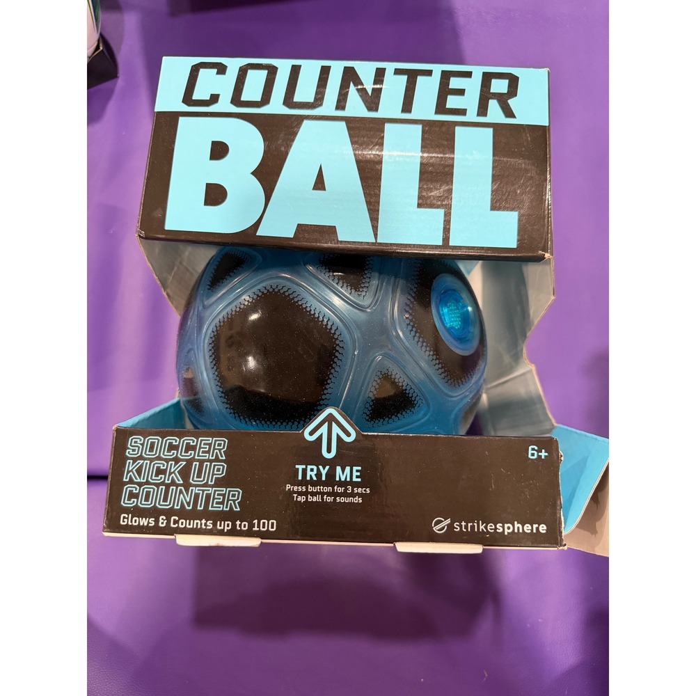 Strikesphere Counter Ball Soccer Kick Up Counter Glows and Counts Size 5 Blue